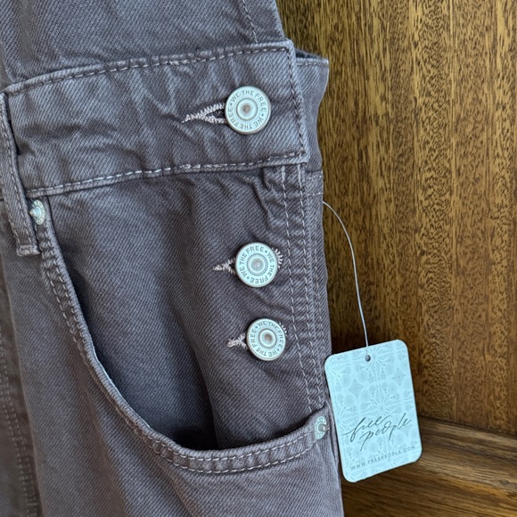NWT Free people Good Luck Barrel Overalls jumpsuit Sz M - Picture 9 of 11